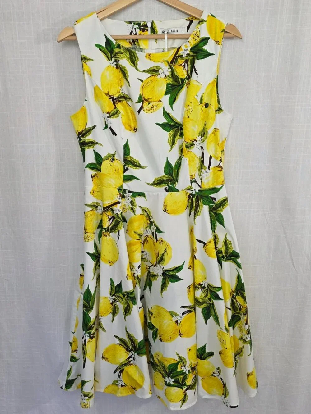 Grace Karin Lemon Print Fit & Flare Midi Dress NWT Large - Picture 6 of 10